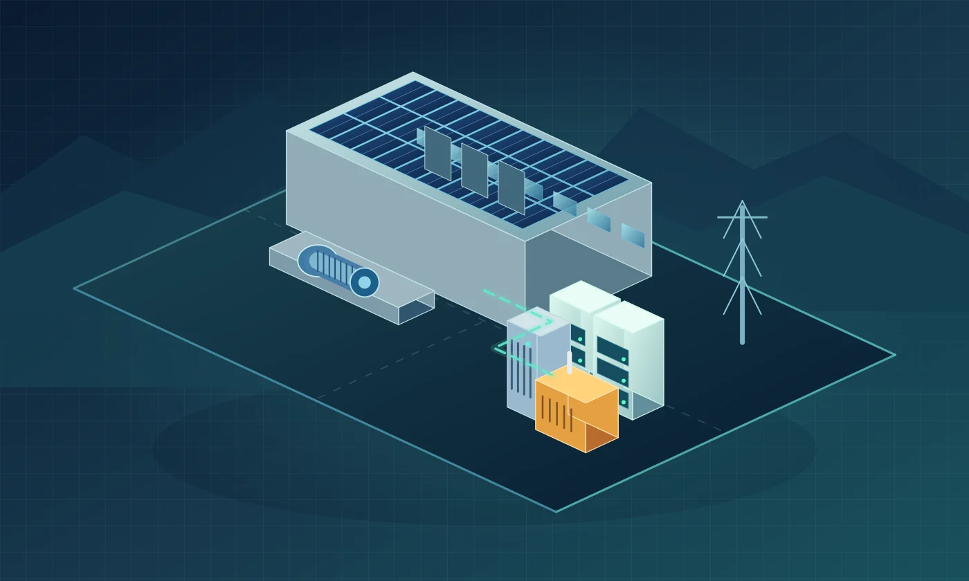 Manufacturing plant: production hall, compressed air, cooling and process motors (illustrative concept)